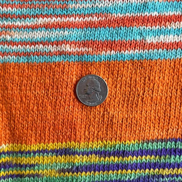 knitted cotton striped sweater leggings bright colors XS - Picture 8 of 9